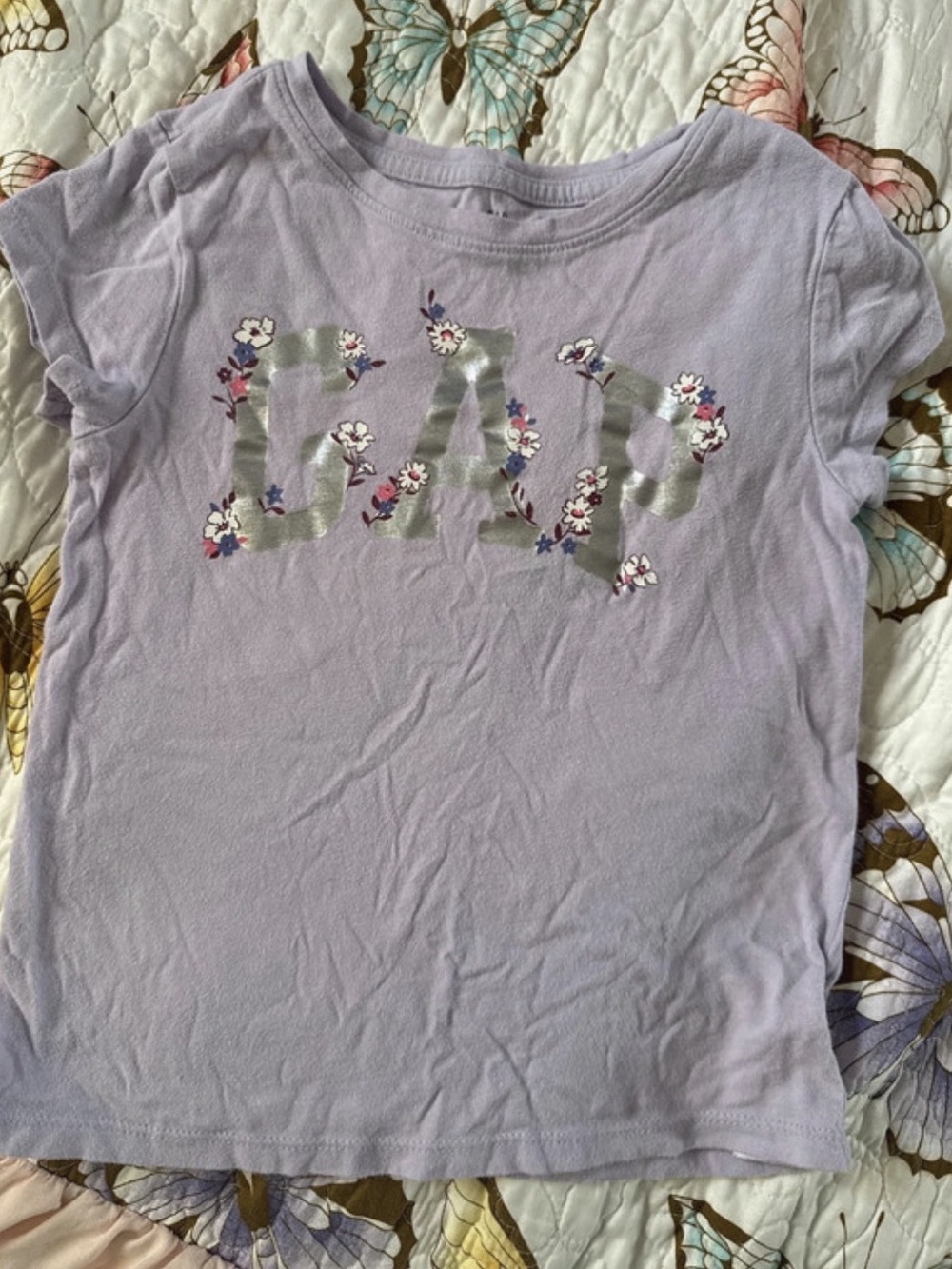 Gap Girls Floral Short Sleeve Tee Size Small
